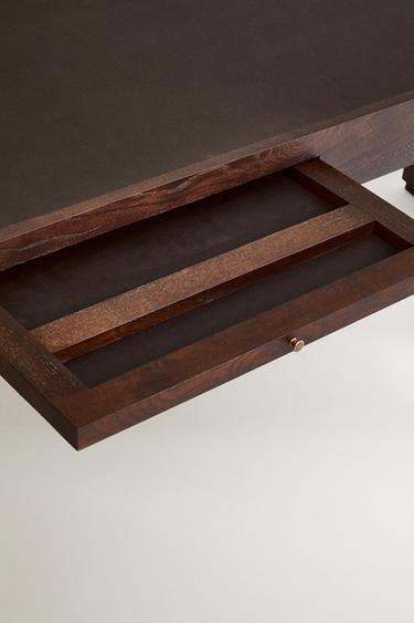 WOOD AND LEATHER DESK - Dark brown by Zara - Image 3