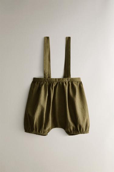 STRIBEDE MAMELUKKER MED STROPPER - grøn fra Zara - Billede 0