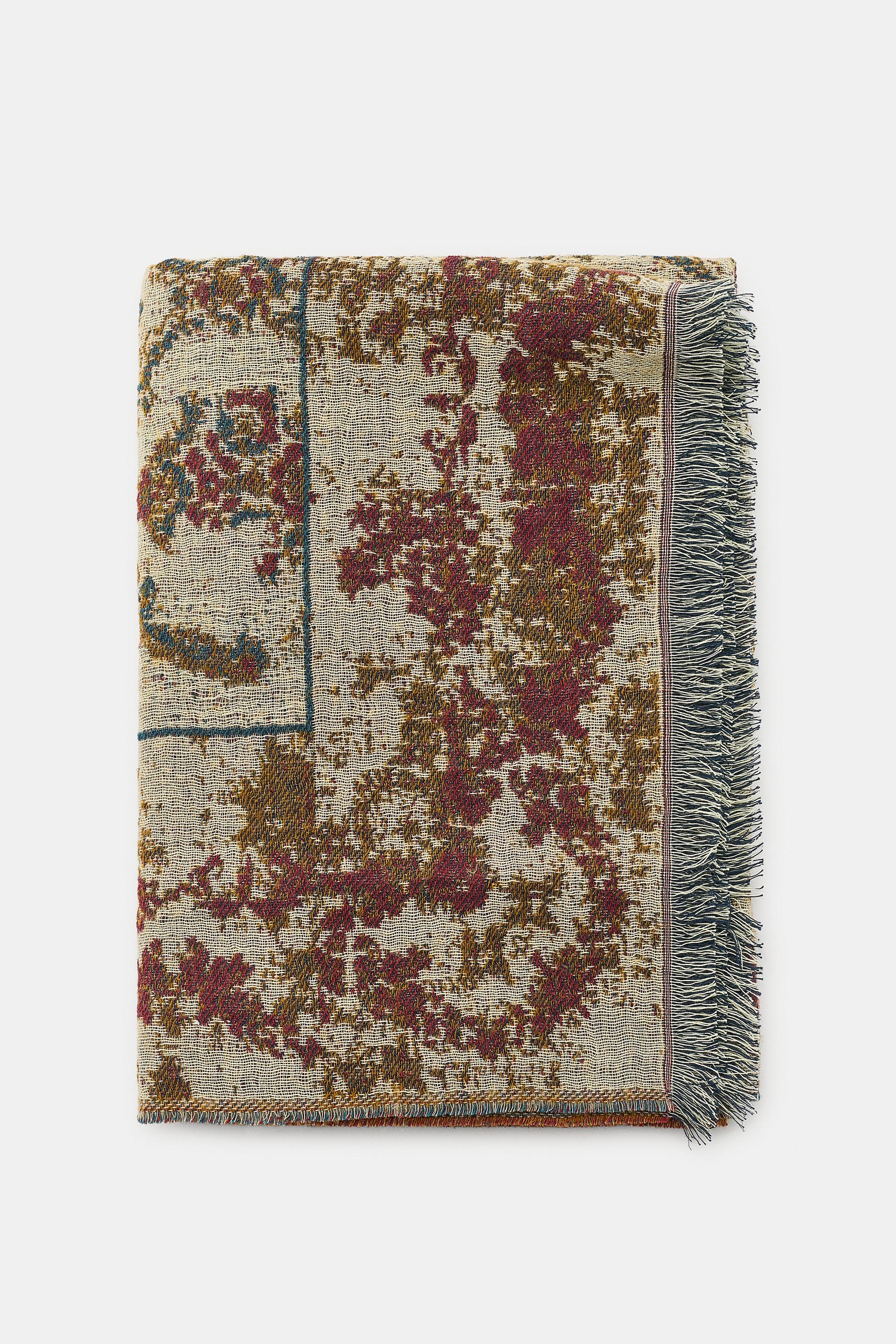 TAPESTRY PRINT JACQUARD SCARF - Sand | ZARA United States