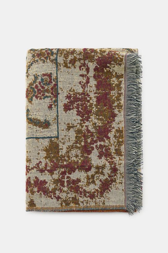 FOULARD JACQUARD IMPRIMÉ TAPISSERIE - Sable de Zara - Image 2