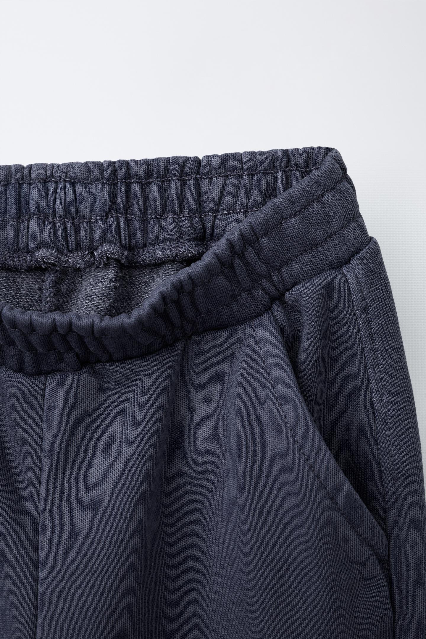 Детские брюки Zara Fleece Cargo Pants with Label, цвет: Синий / Серый — фото 3