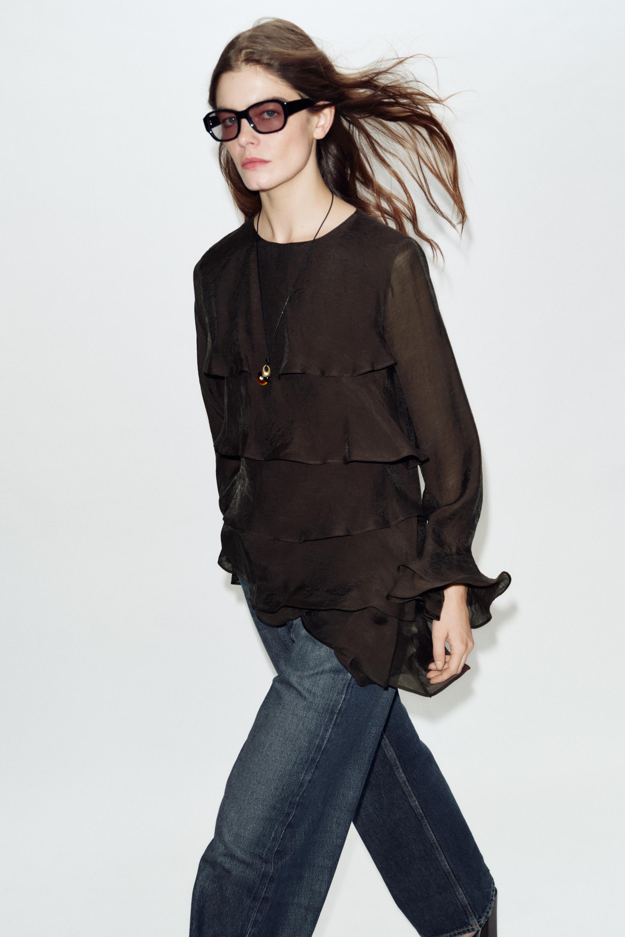 ASYMMETRIC RUFFLED TOP