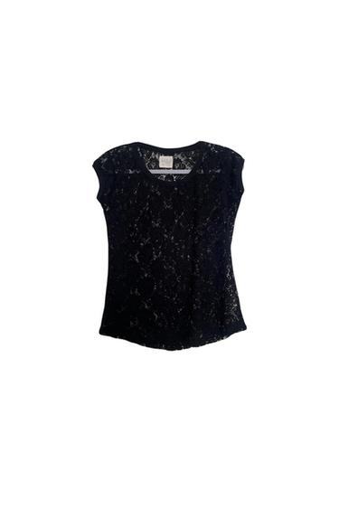 CAMISETA DE MANGA CORTA ENCAJE NEGRO