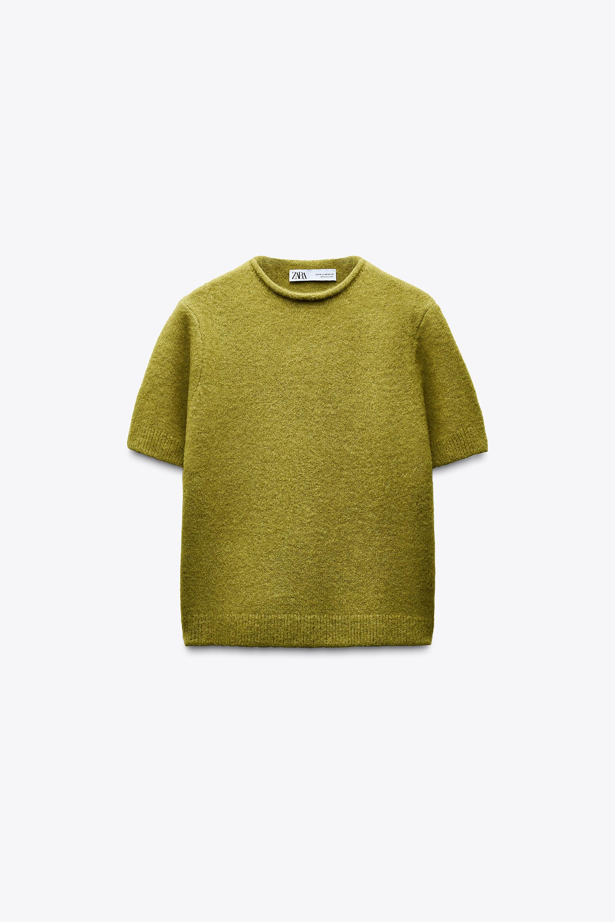 SOFT SHORT SLEEVE KNIT SWEATER - Green | ZARA United States