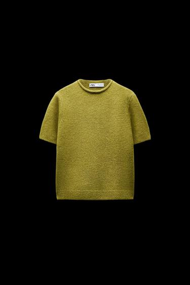 SOFT KNIT SHORT SLEEVE SWEATER - Green by Zara - Image 0