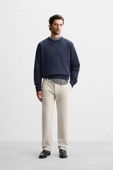 SLIM FIT CHINO TROUSERS - Pearl grey by Zara