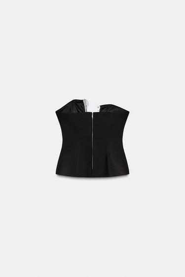 TOP BUSTIER À BRILLANTS - Noir de Zara - Image 6