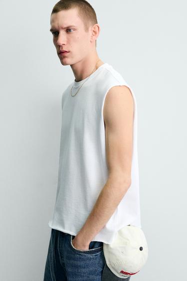 COTTON KNIT TANK TOP - White by Zara - Image 5