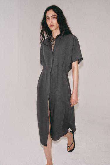 ZW COLLECTION SHIRT DRESS - Grey by Zara