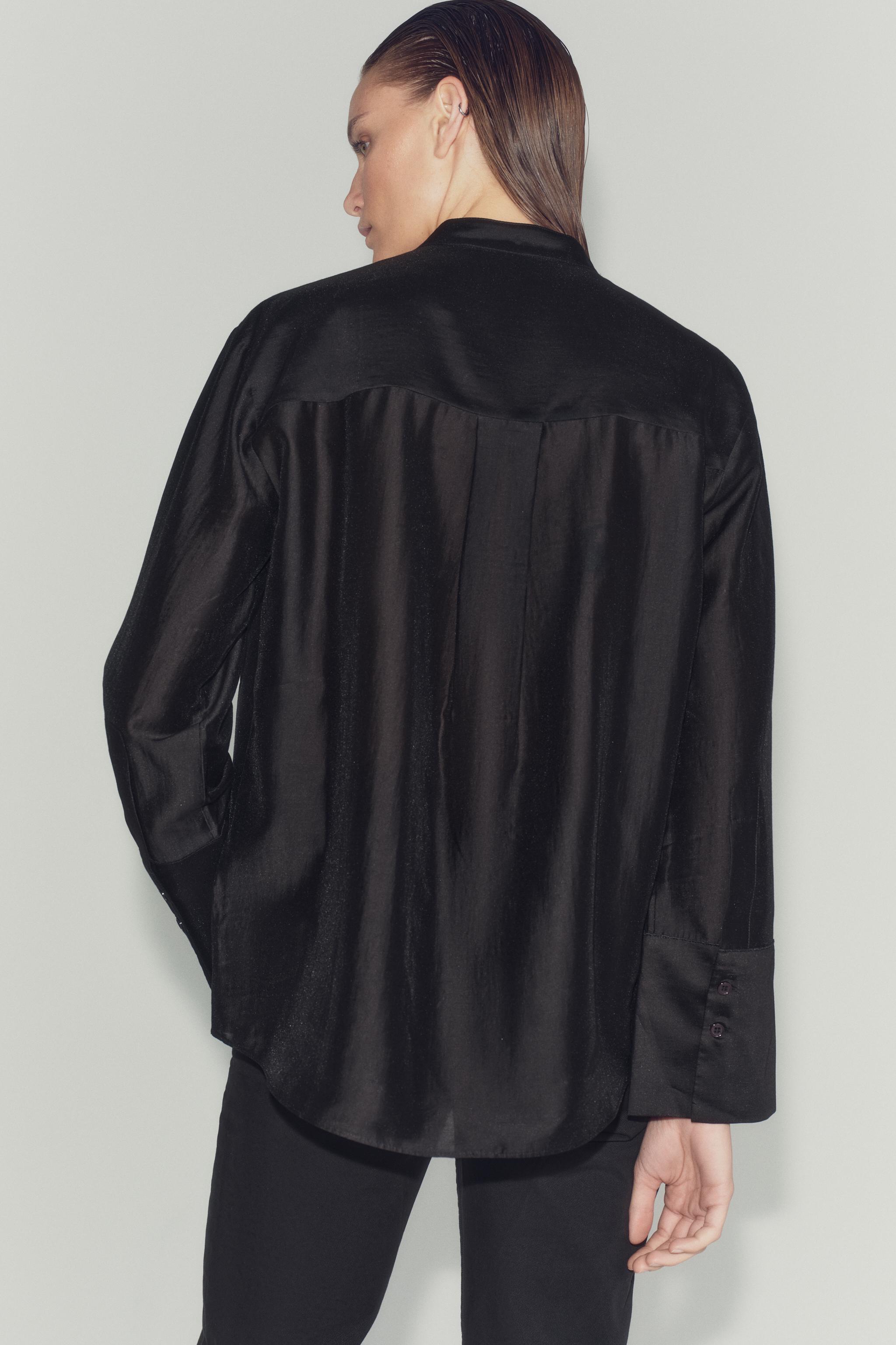 Zara ZW COLLECTION EMBROIDERED POCKET SHIRT — фото 3