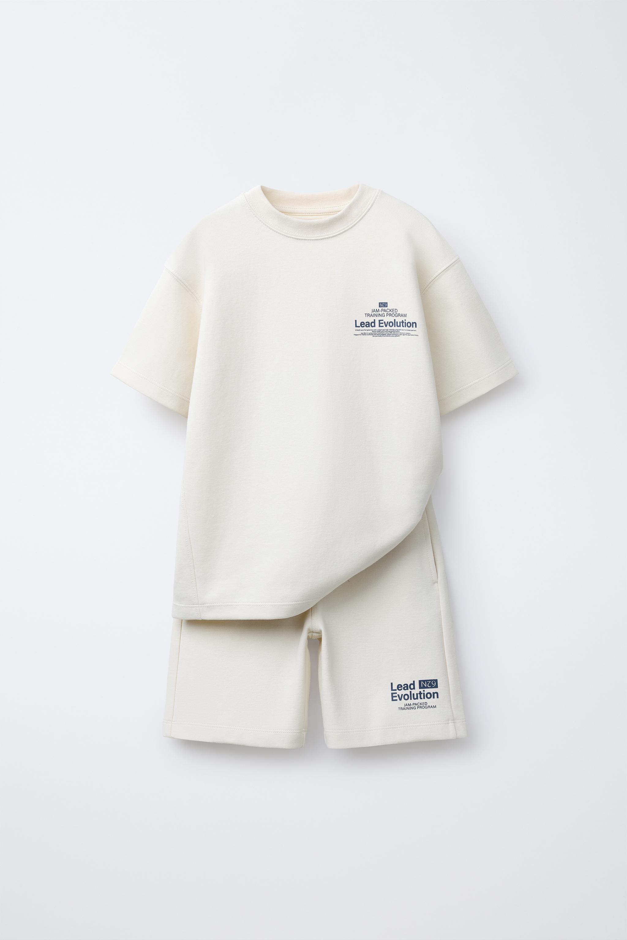 INTERLOCK T-SHIRT AND BERMUDA SET - Ecru | ZARA United States