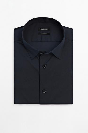 Zara Slim fit stretch shirt - Navy blue