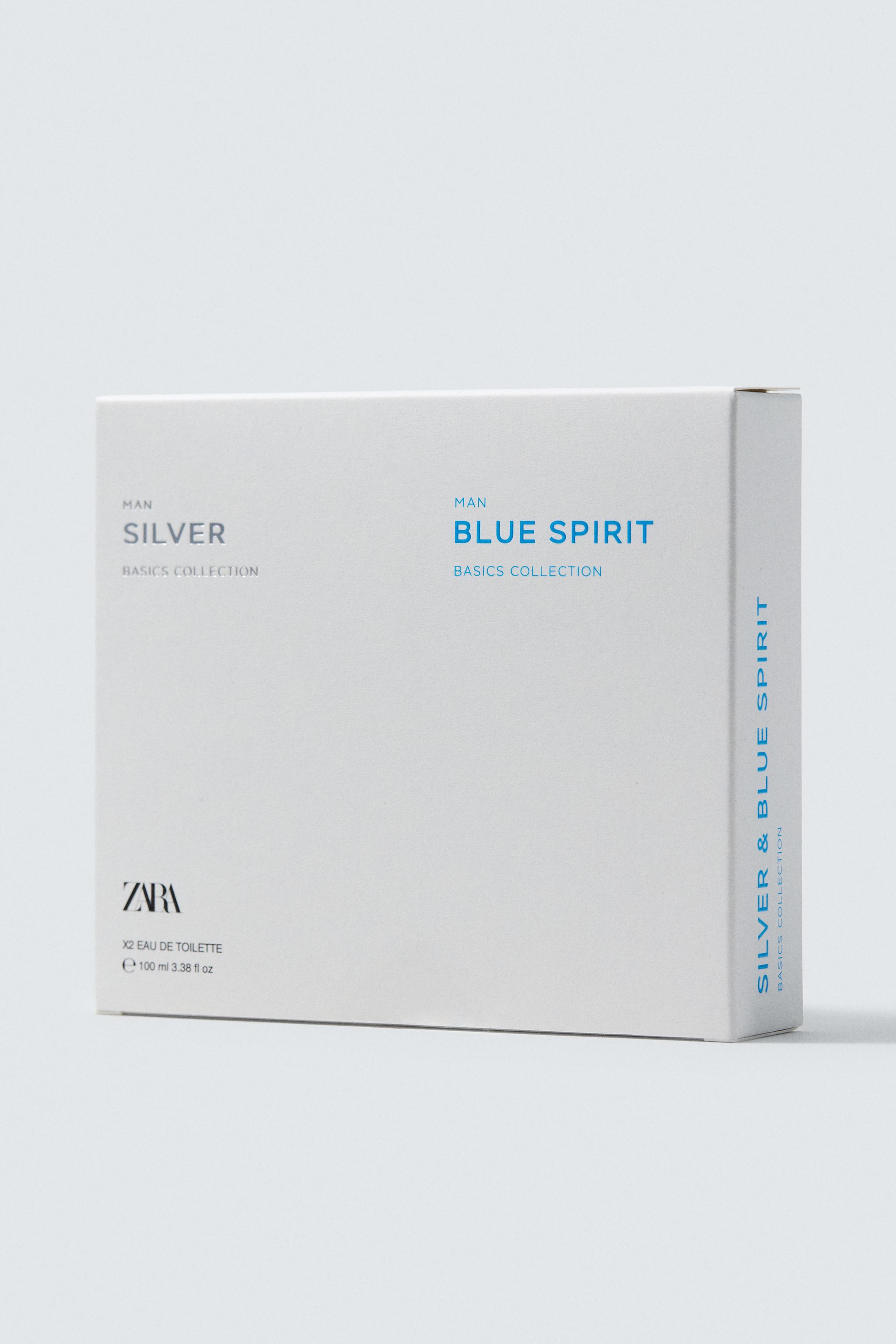 MAN SILVER + ZARA MAN BLUE SPIRIT EDT 100 ML + 100 ML (3.38 FL. OZ) — TINTED LEATHER