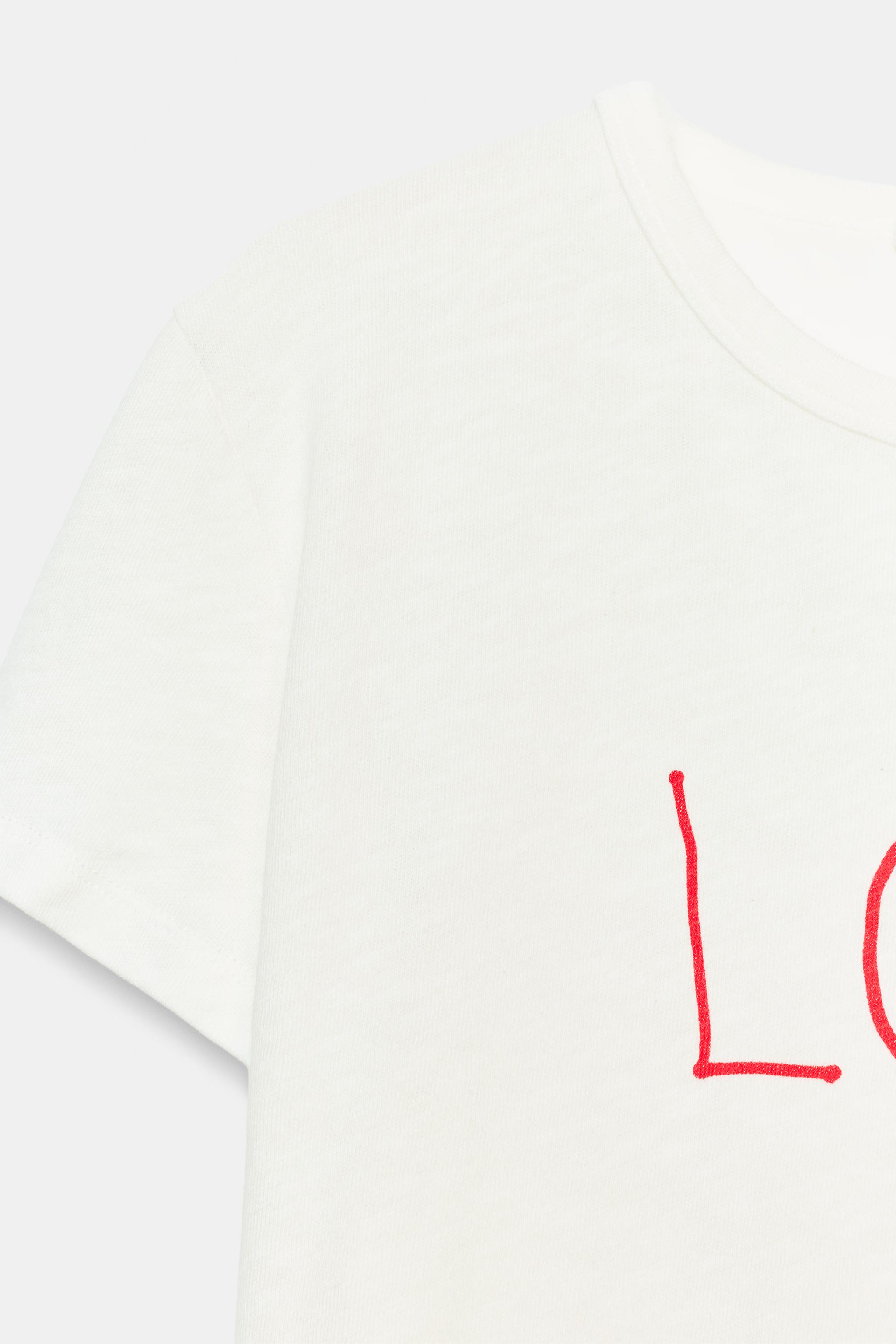 Женские футболки Zara TEXTURED TEXT T-SHIRT — фото 7