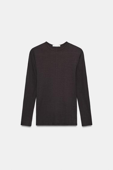 LYOCELL CREW NECK T-SHIRT — Dark eggplant 2