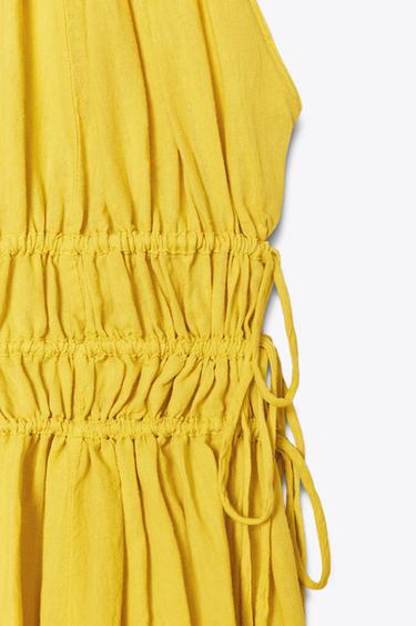 ZW COLLECTION LINEN BLEND DRESS - Yellow by Zara - Image 7