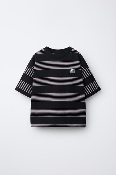 PRUHOVANÉ TRIČKO S VÝŠIVKOU RIPNDIP © X ZARA KIDS - Růžová od Zara - Obrázek 0