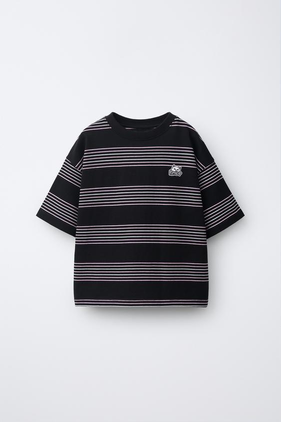 RIPNDIP © X ZARA KIDS STRIPED EMBROIDERED T-SHIRT - Pink de Zara - Imagen 0