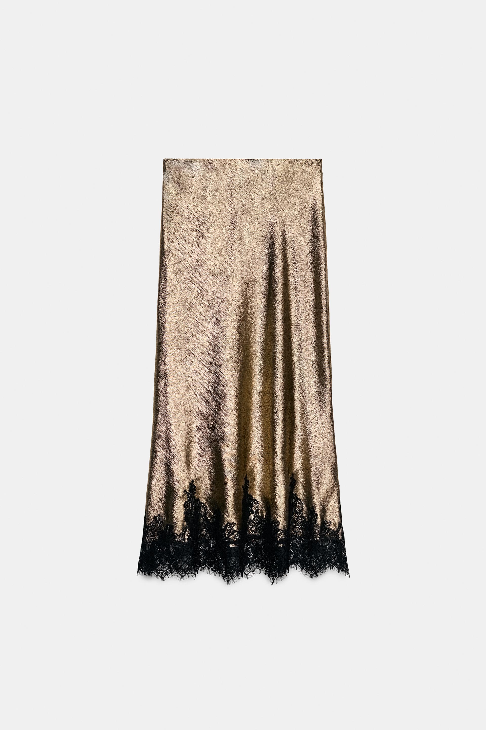 METALLIC EFFECT LACE SKIRT thumbnail 6