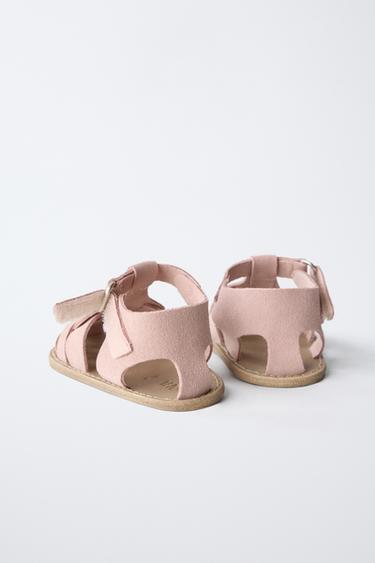 SANDALES STYLE PLAGE EN CUIR - Rose de Zara - Image 3