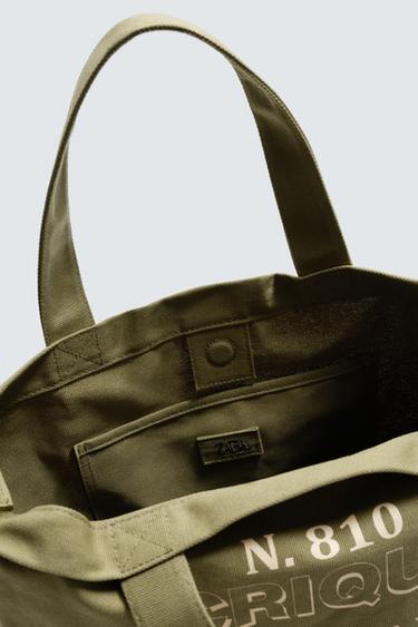SAC SHOPPER EN TISSU - Vert d'eau de Zara - Image 5