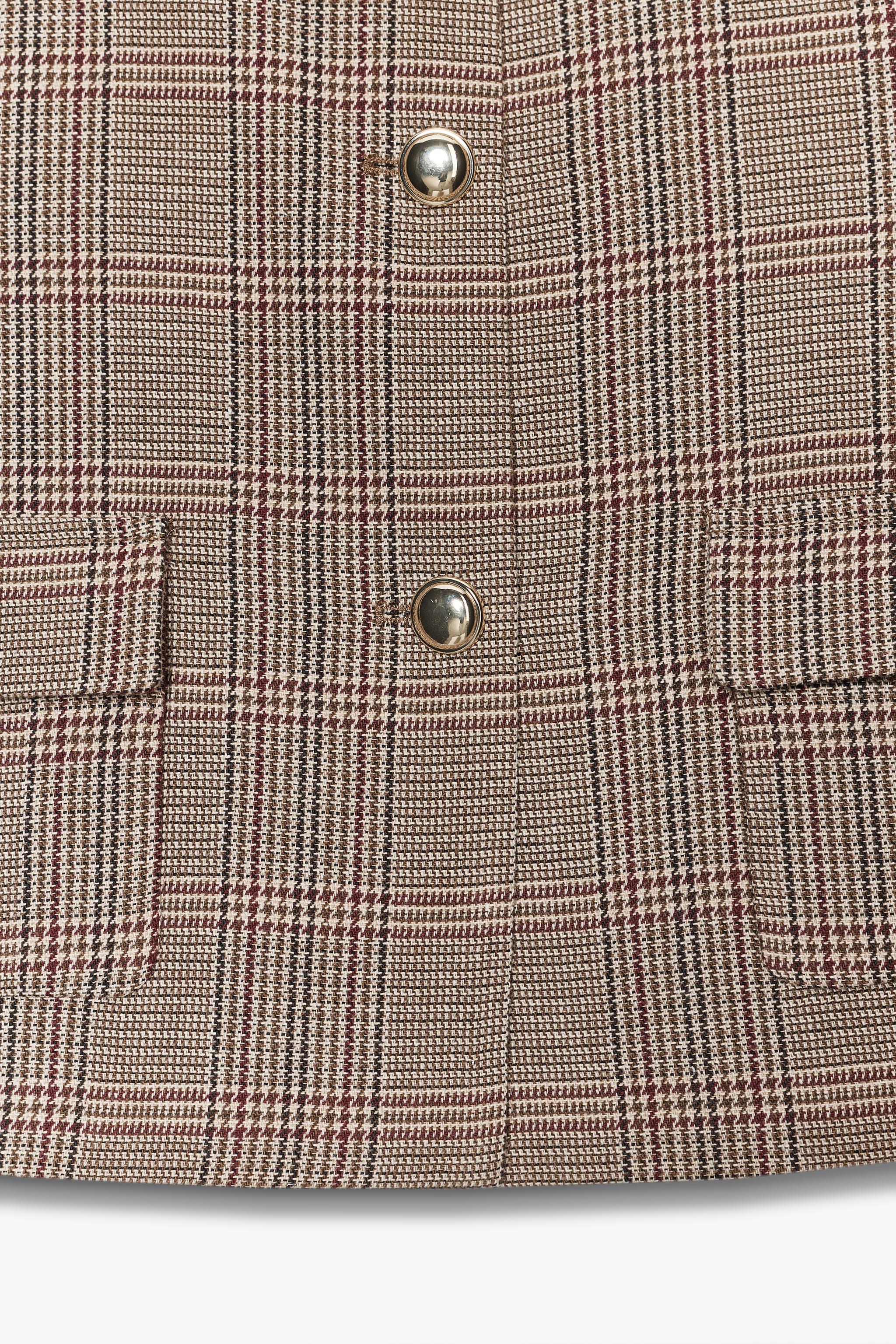 千鳥格子柄ショートブレザー - マルチカラ― | ZARA Japan / 日本