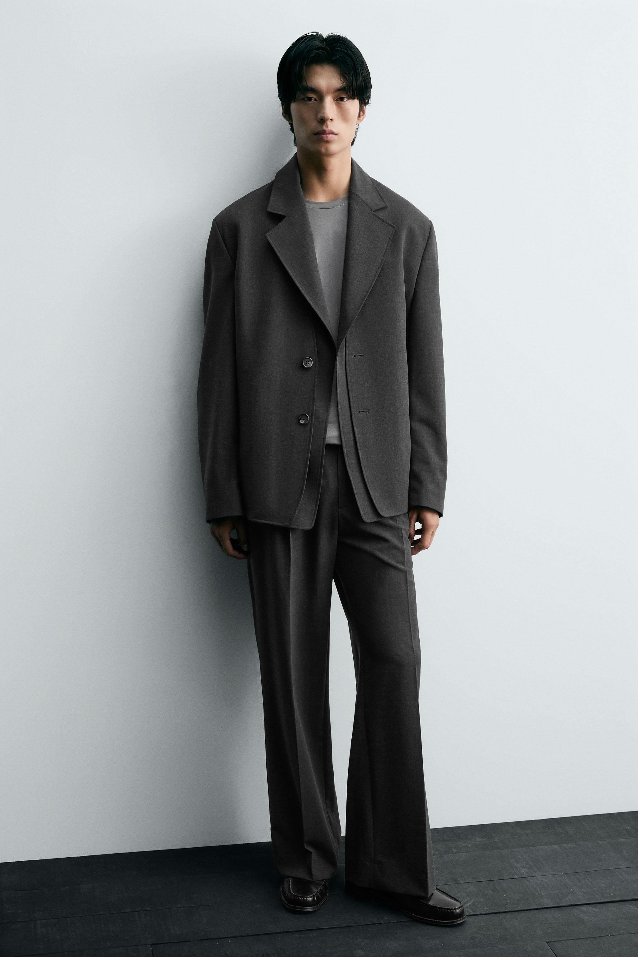プリーツスーツパンツ - グレーマール | ZARA Japan / 日本