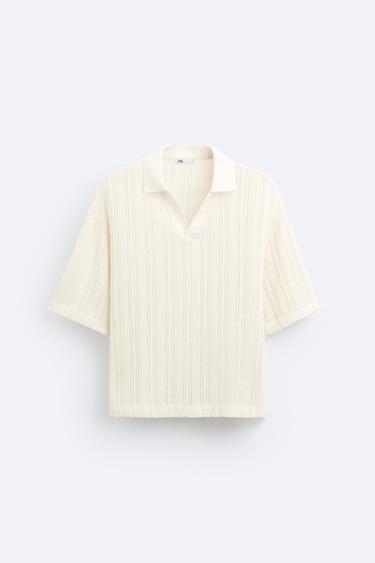 JACQUARD POLO SHIRT - Ecru by Zara