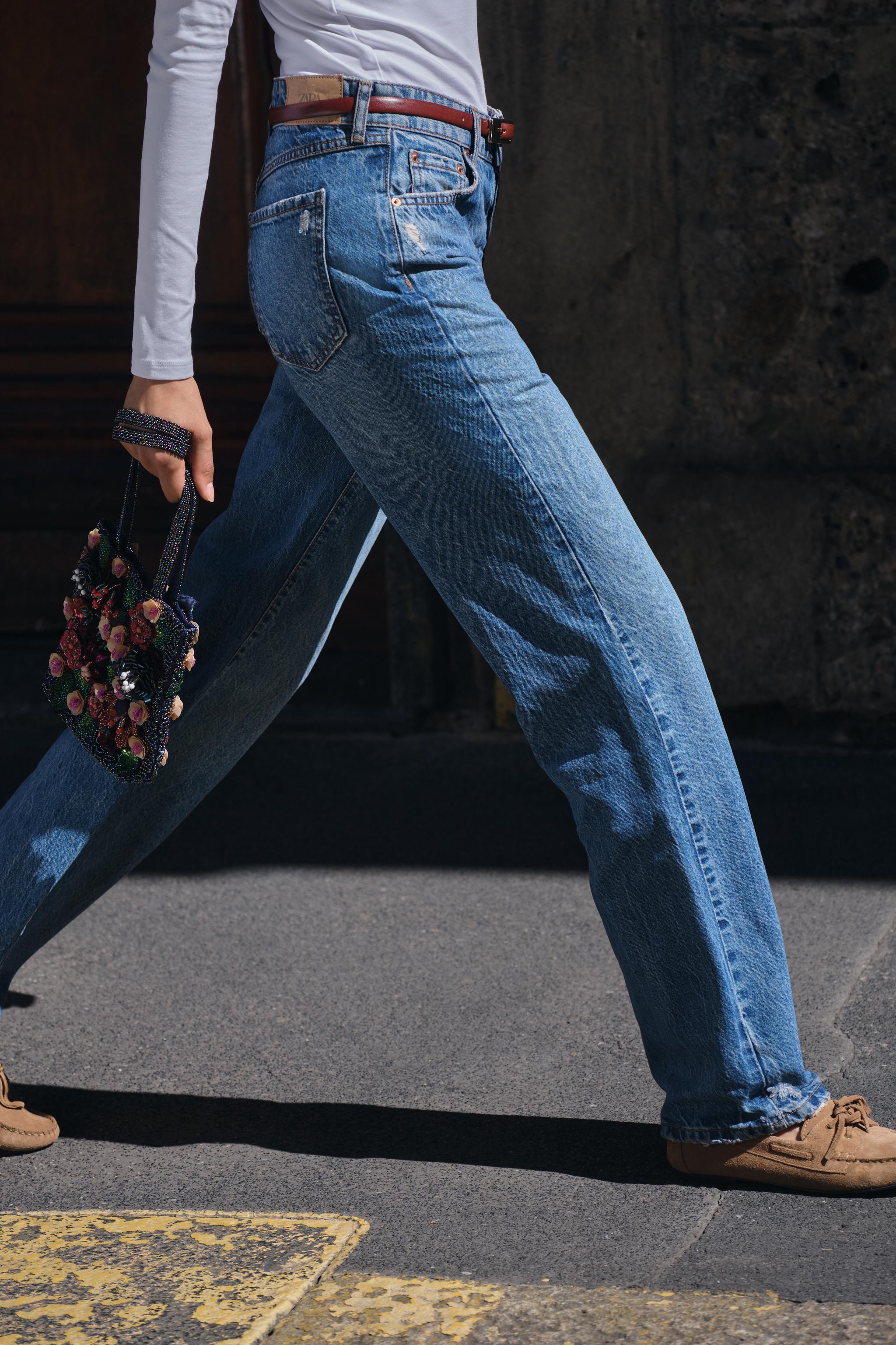 STRAIGHT LEG FULL LENGTH Z1975 JEANS WITH A HIGH WAIST - Mid-blue | ZARA  United States