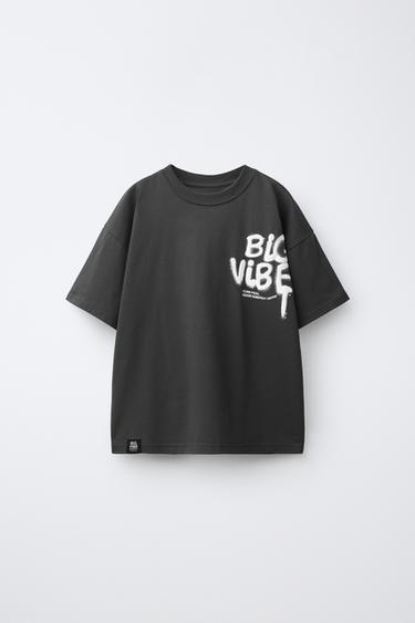 SLOGAN PRINT T-SHIRT - Anthracite grey by Zara - Image 0