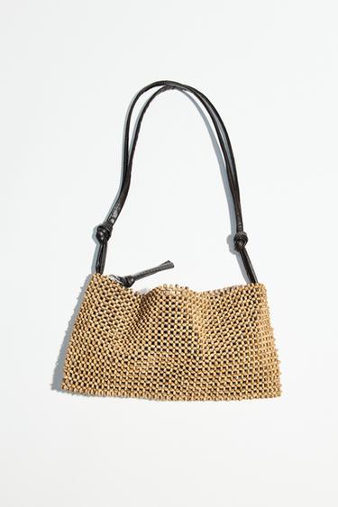 BOLSO DE HOMBRO ABALORIOS - Marrón de Zara
