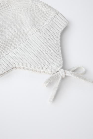 PURL KNIT BONNET - Blue / Grey by Zara - Image 1