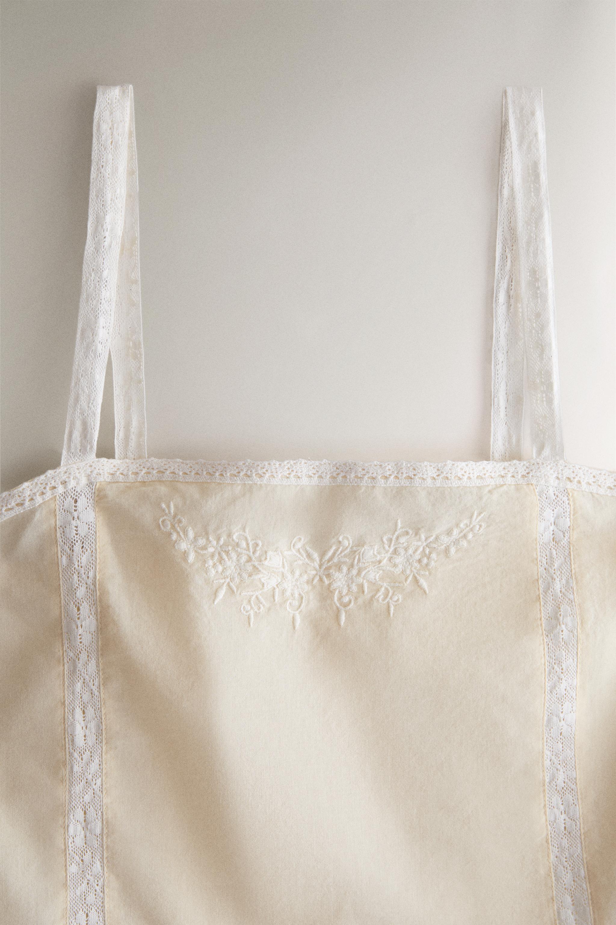 LACE-EMBROIDERED COTTON TOP