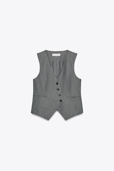 CHALECO ASIMÉTRICO - Gris de Zara