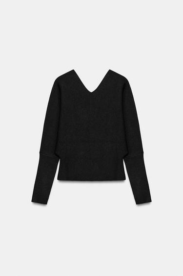 JERSEY ESCOTE PICO - Marino de Zara - Imagen 0