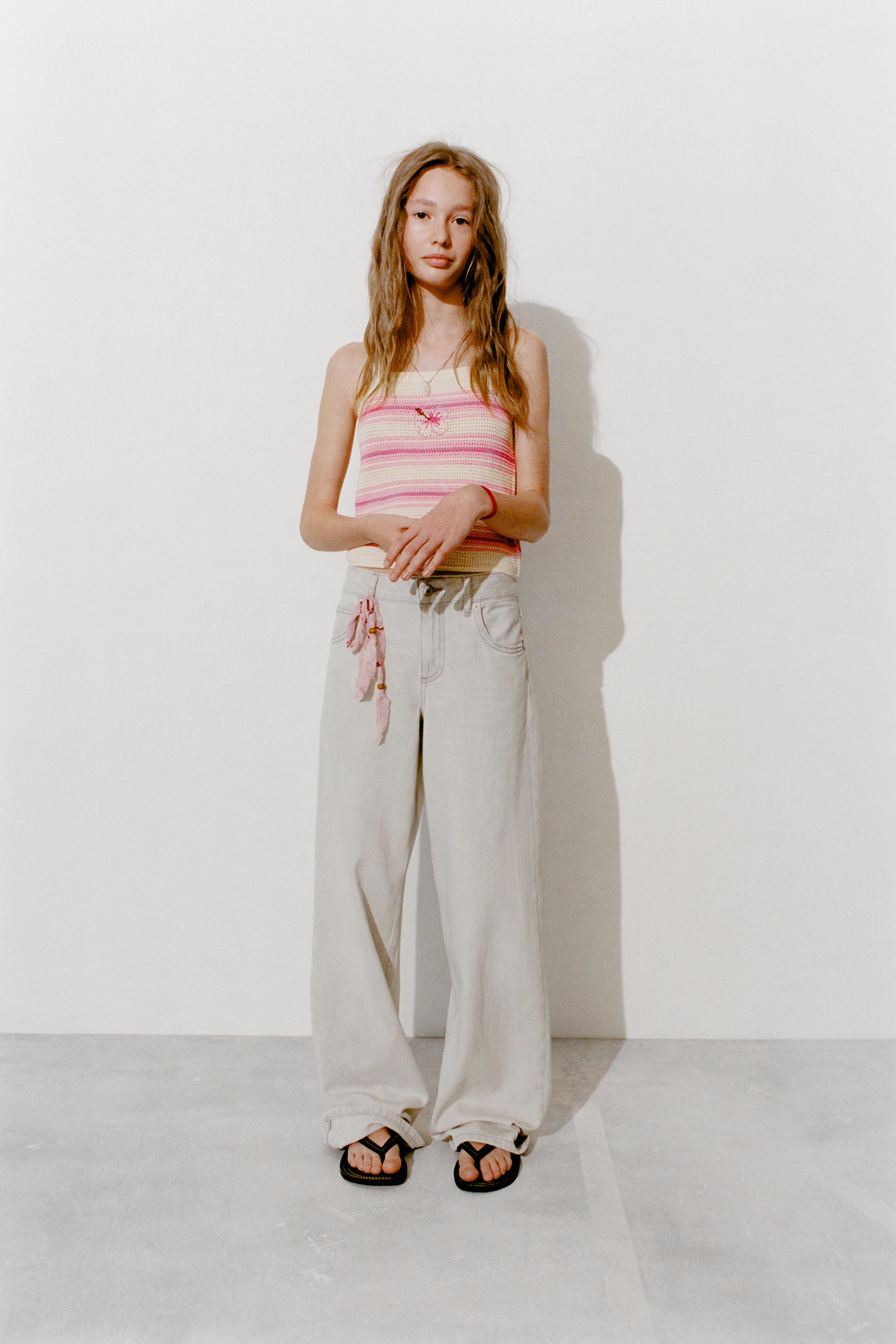 HIBISCUS STRIPED KNIT TOP - Pinks | ZARA United States