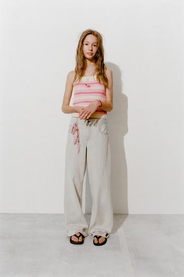 HIBISCUS STRIPED KNIT TOP - Pinks by Zara