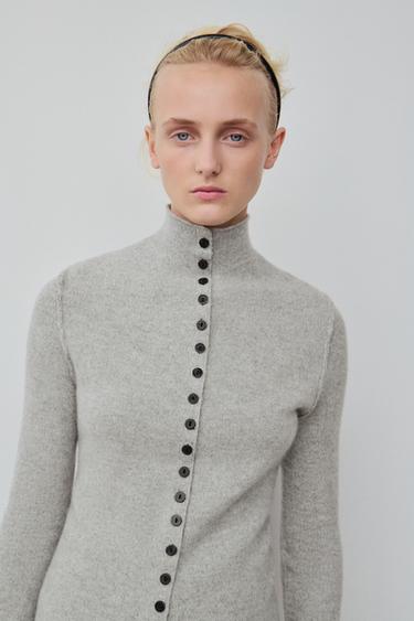 100% WOOL MOCK NECK JACKET — Gray 2