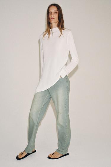 JEAN ZW COLLECTION DROIT TAILLE BASSE À RAYURES - Rayures de Zara - Image 5