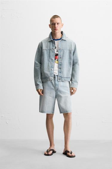 Zara 基本款牛仔外套 - 淡藍色