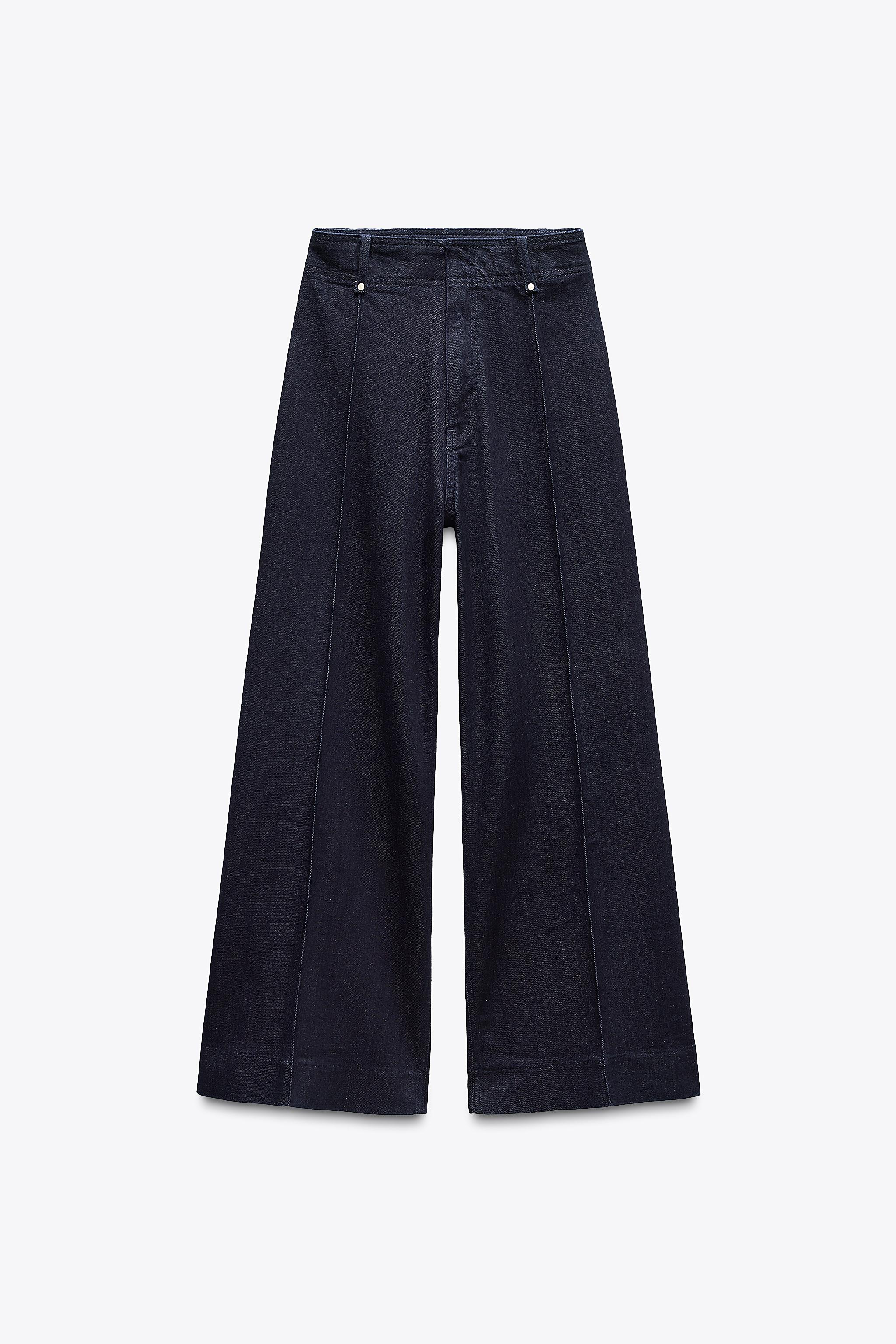 JEANS ZW COLLECTION TAILORED WIDE LEG TIRO ALTO - Azul | ZARA España