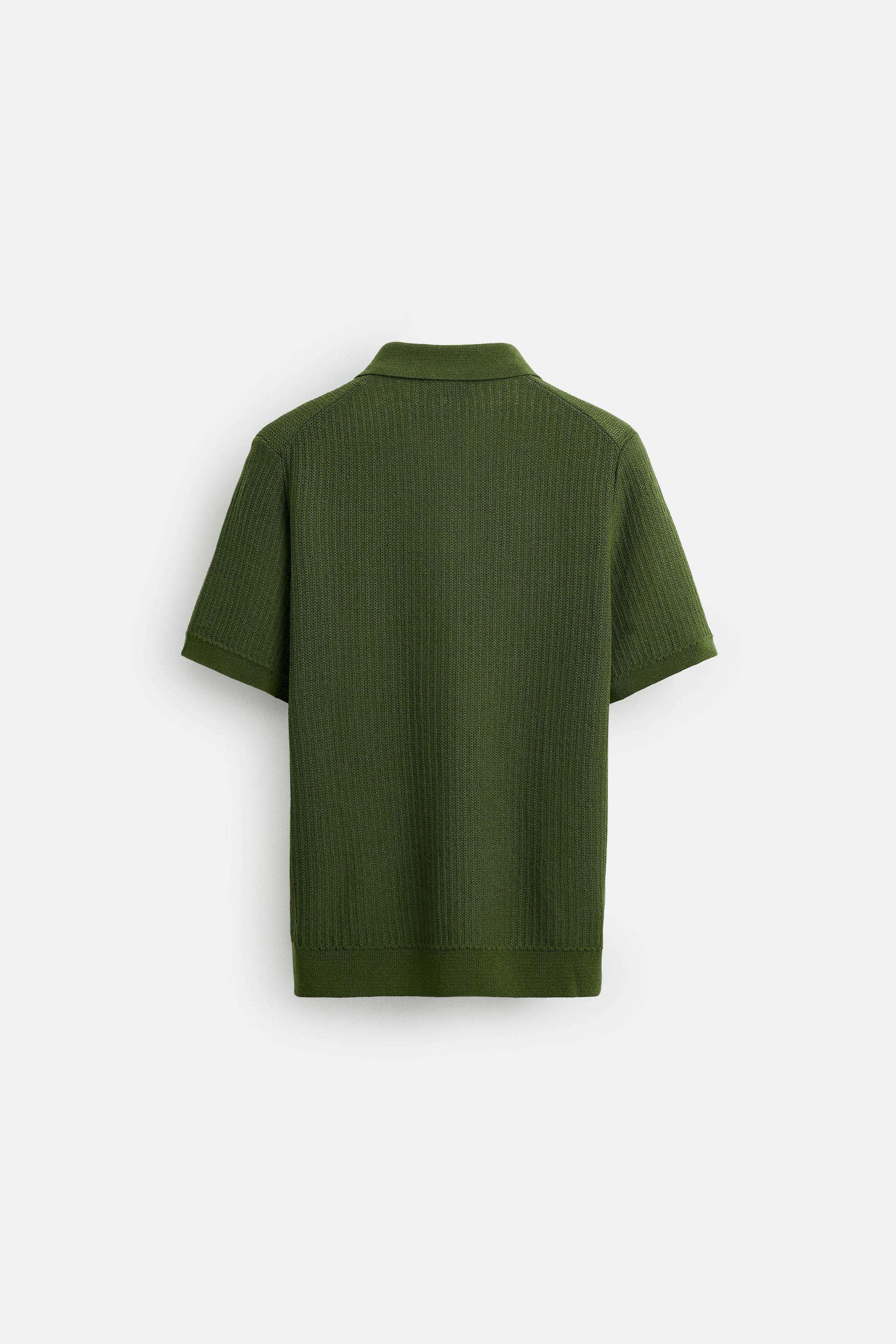 テクスチャーニットポロシャツ - グリーン | ZARA Japan / 日本