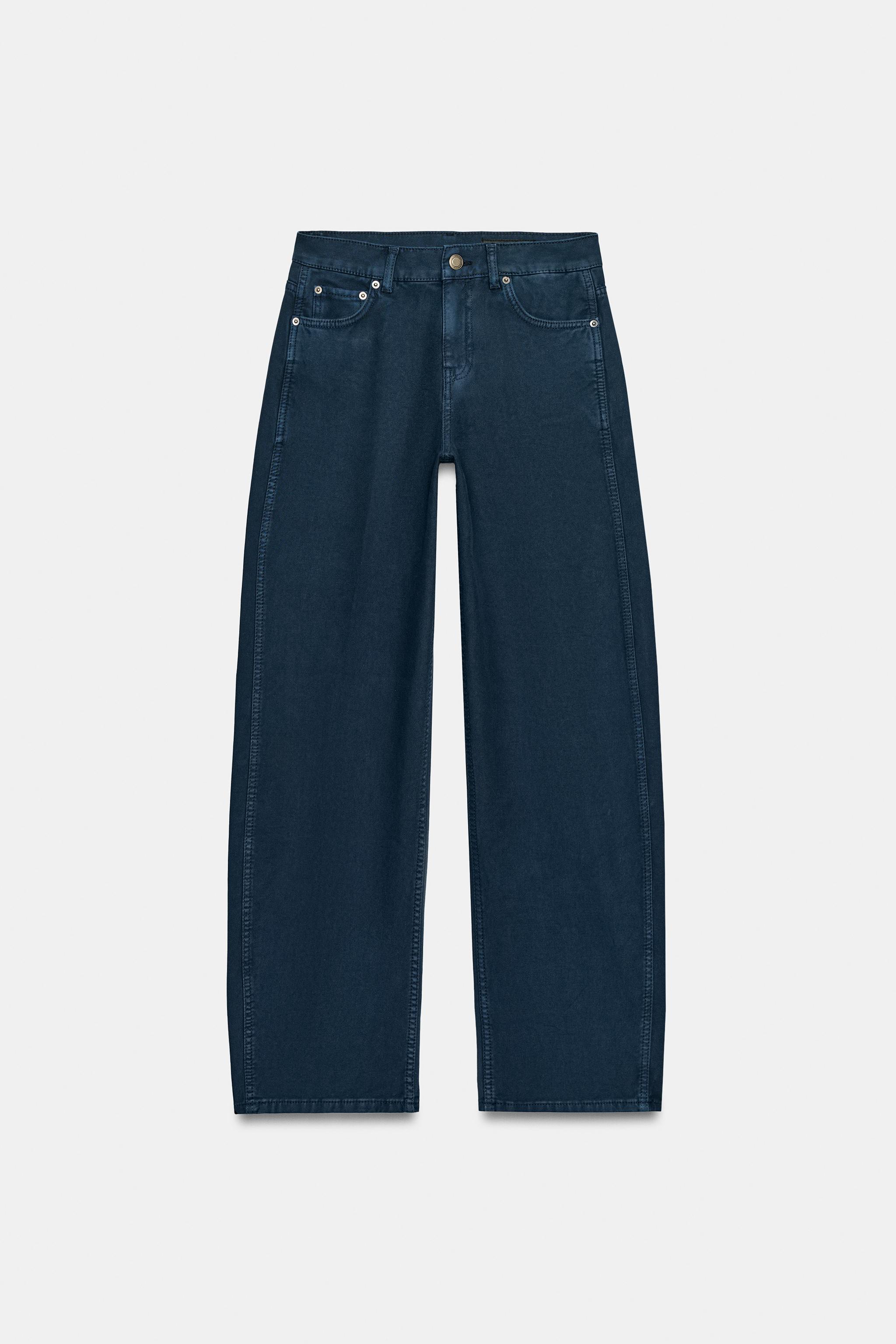 Zara ZW COLLECTION CURVED ORTA BEL JEAN görsel 6