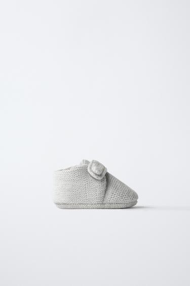 Zara KNIT BOOTS - Ice White