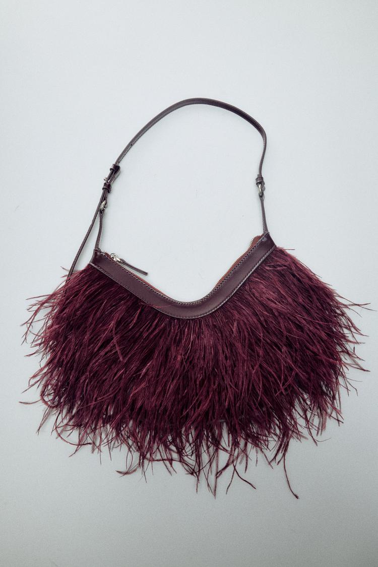 Bolso de hombro plumas