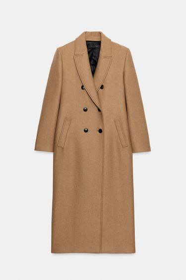 Zara ZW COLLECTION WOOL BLEND COAT - taupe brown