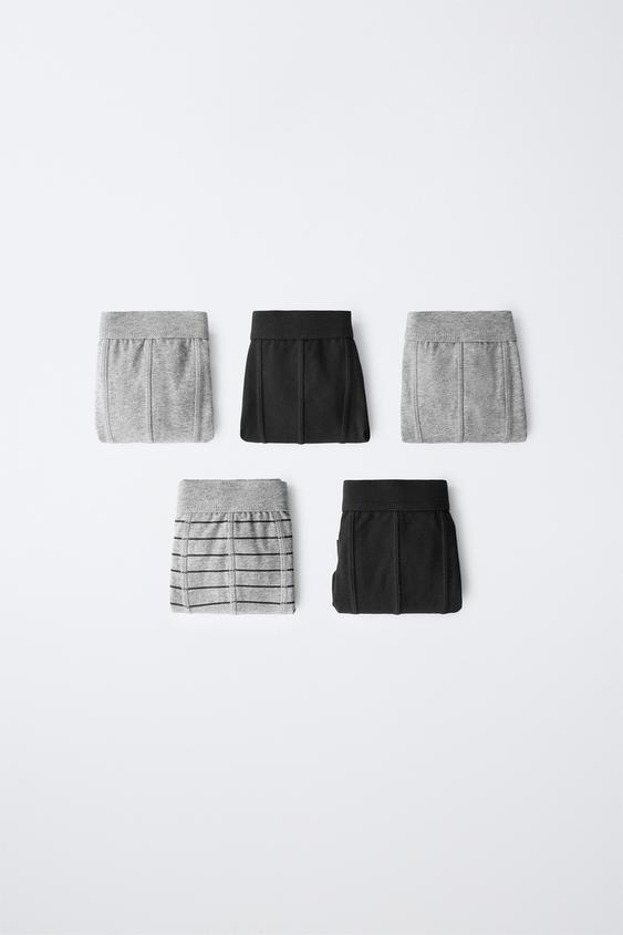 Трусы-боксеры Solid для детей, в полоску — Zara, цвет: Угольный серый