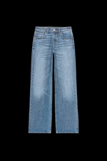 JEANS TRF WIDE LEG TIRO MEDIO - Índigo de Zara