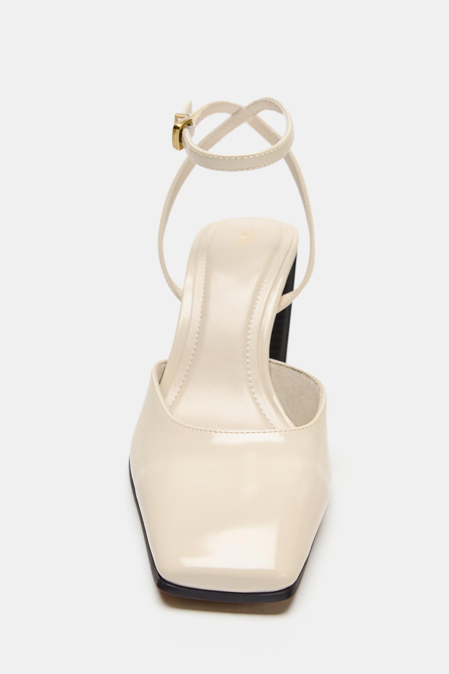 Женские туфли Zara Wide Heel Slingback, цвет: Белый — фото 5