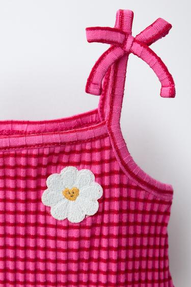 PELELE RAYAS FLOR - Fucsia de Zara